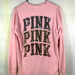 PINK Victoria Secret long sleeve sequin shirt size xs